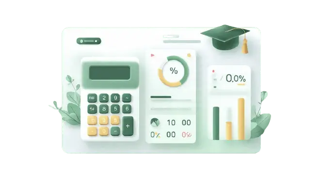 CGPA to percentage calculator interface with academic dashboard, percentage chart, and grading tools for students