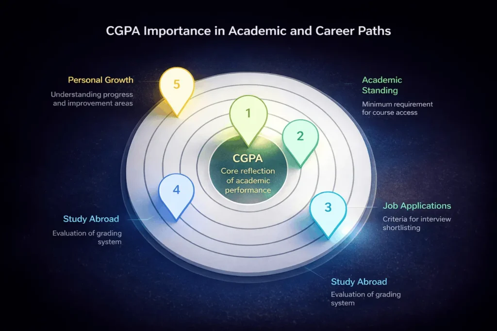 Importance of CGPA in academic performance and career opportunities infographic