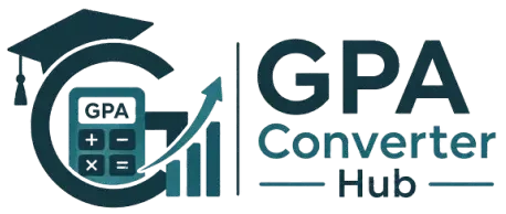 GPA Converter Hub logo featuring an academic calculator, a graduation cap, and grade conversion chart for student GPA and percentage calculations