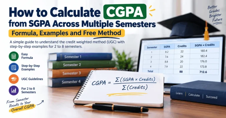 How to calculate CGPA from SGPA across multiple semesters using the credit-weighted formula